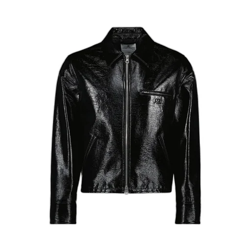 CourrÈGes Logo Embossed Zip-Up Vinyl Jacket