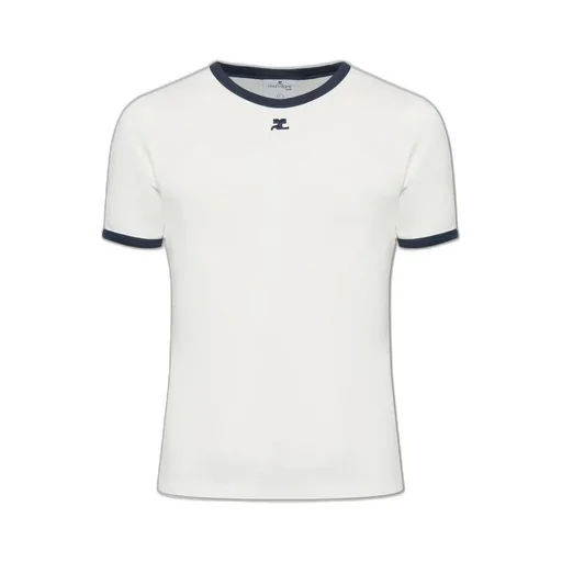 CourrÈGes Signature Contrast Logo Embroidered T-Shirt