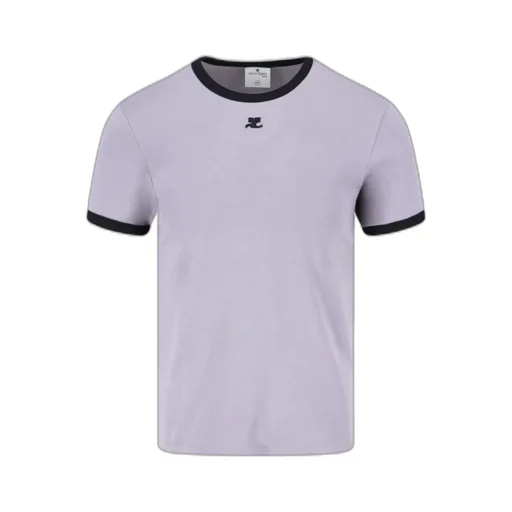 CourrÈGes Bumpy Contrast T-Shirt