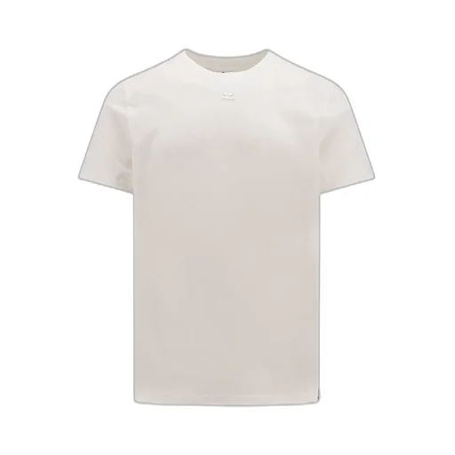 CourrÈGes Logo Embroidered Crewneck T-Shirt