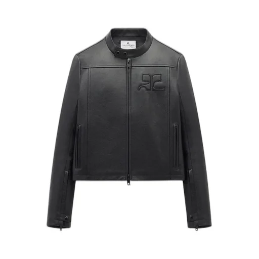 CourrÈGes Iconic Zip-Up Biker Jacket