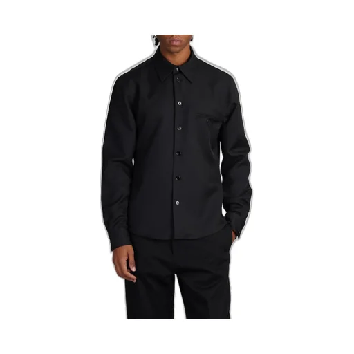 CourrÈGes One Pocket Curved Hem Twill Shirt