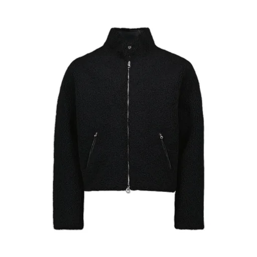 CourrÈGes Logo-Patch Fleece Bomber Jacket