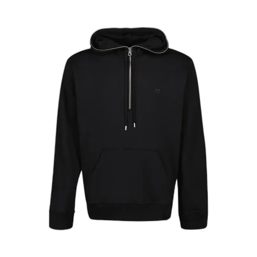 CourrÈGes Zipped Drawstring Fleece Hoodie
