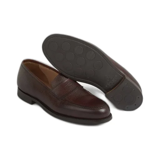 Crockett & Jones Bull Pebbled Leather Loafers