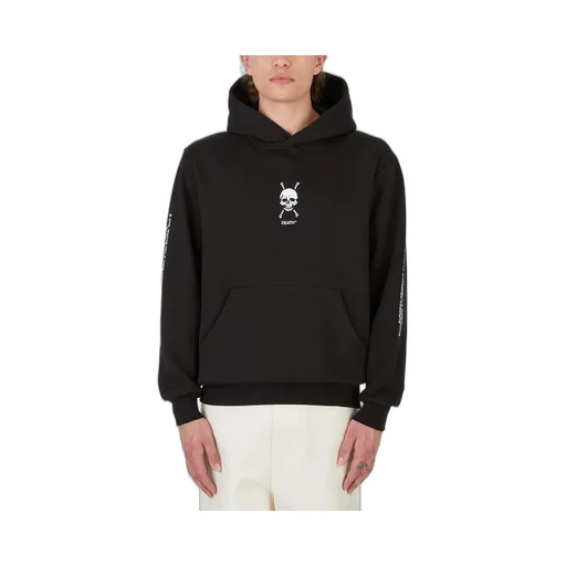Death Cigarettes Skull Printed Long Sleeved Hoodie