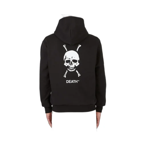 Death Cigarettes Skull Printed Long Sleeved Hoodie