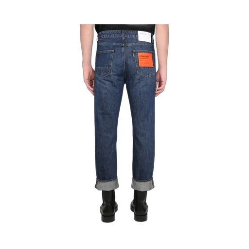 Department 5 Turn-Up Appliqué Logo Jeans