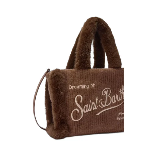 Mc2 Saint Barth Colette Shearling Ribbed Handbag