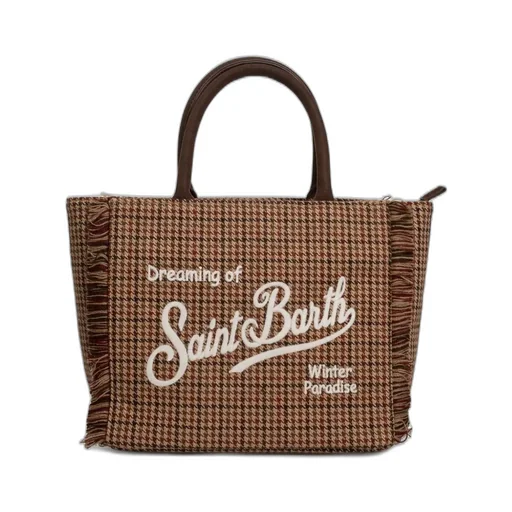 Mc2 Saint Barth Logo Embroidered Fringed Tote Bag