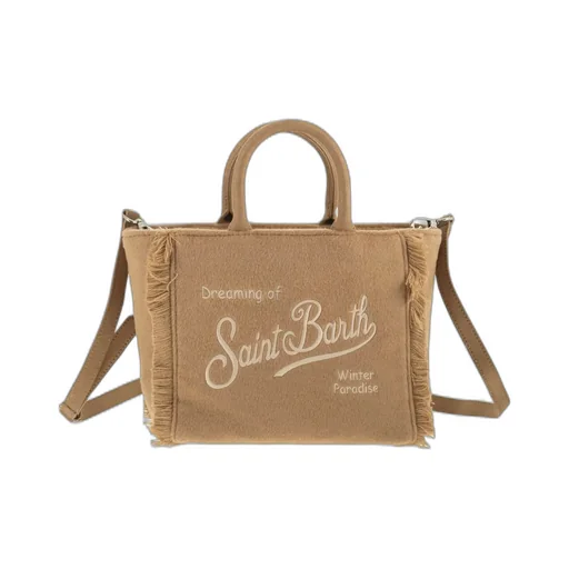 Mc2 Saint Barth Logo Embroidered Fringed Tote Bag