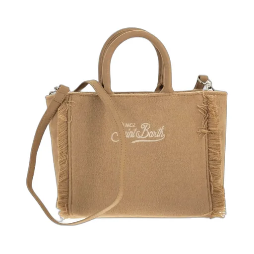 Mc2 Saint Barth Logo Embroidered Fringed Tote Bag