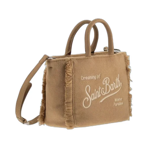 Mc2 Saint Barth Logo Embroidered Fringed Tote Bag