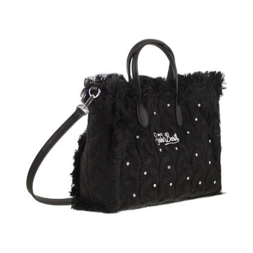 Mc2 Saint Barth Colette Embellished Fringed Braided Tote Bag