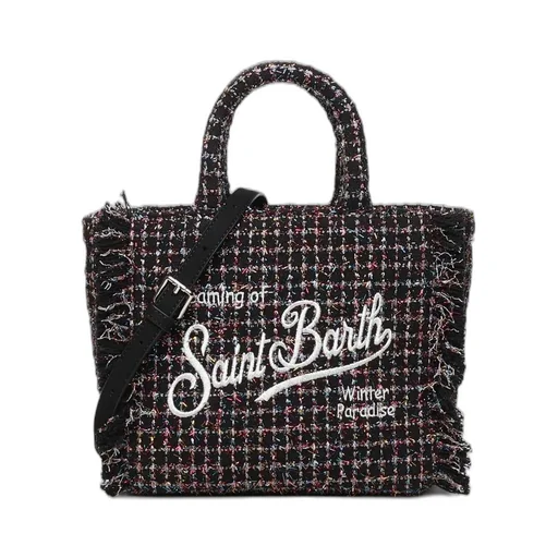 Mc2 Saint Barth Fringed Checked Tote Bag