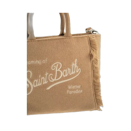 Mc2 Saint Barth Logo Embroidered Fringed Tote Bag