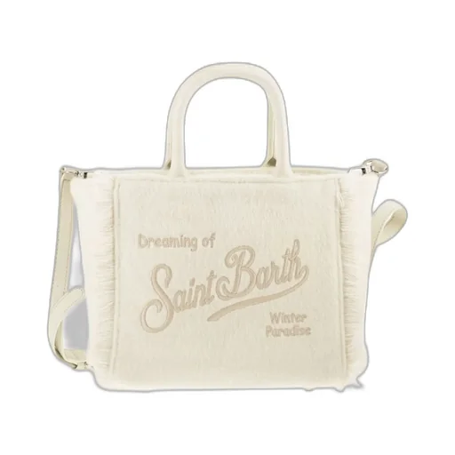 Mc2 Saint Barth Logo Embroidered Fringed Tote Bag