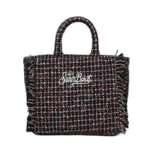 Mc2 Saint Barth Fringed Checked Tote Bag