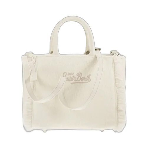 Mc2 Saint Barth Logo Embroidered Fringed Tote Bag