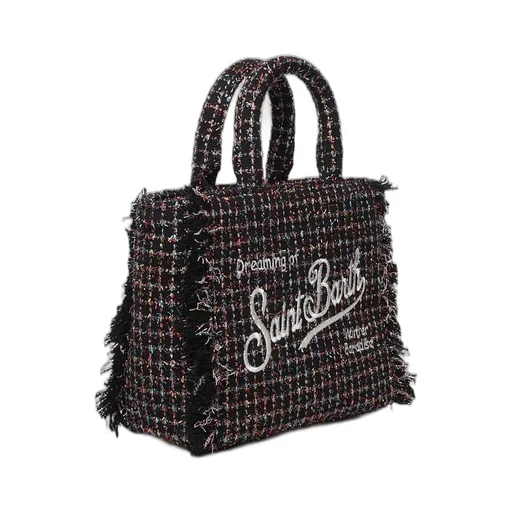 Mc2 Saint Barth Fringed Checked Tote Bag