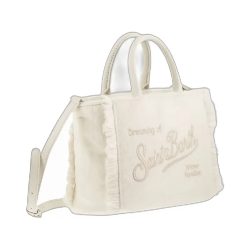 Mc2 Saint Barth Logo Embroidered Fringed Tote Bag