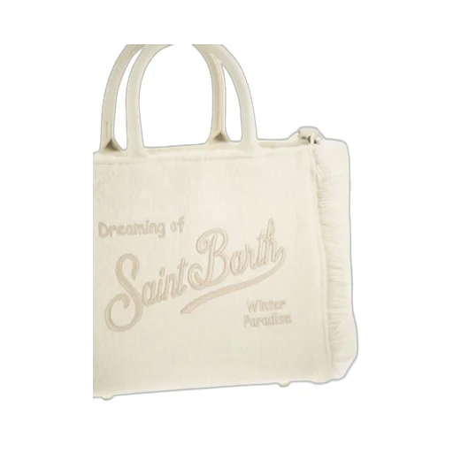 Mc2 Saint Barth Logo Embroidered Fringed Tote Bag