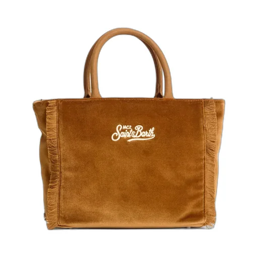 Mc2 Saint Barth Fringed Velvet Tote Bag
