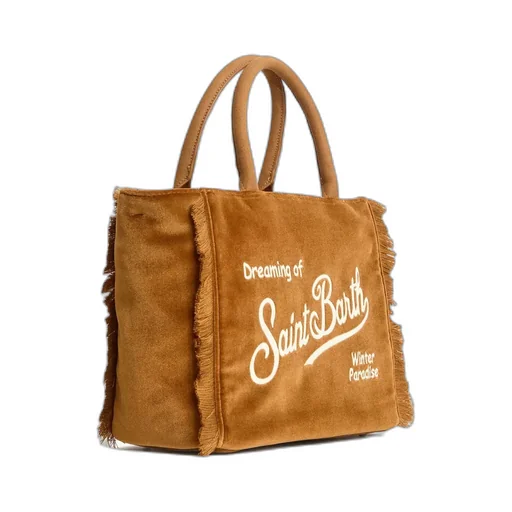 Mc2 Saint Barth Fringed Velvet Tote Bag