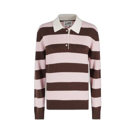 Mc2 Saint Barth Hadidy Striped Ribbed Polo Shirt