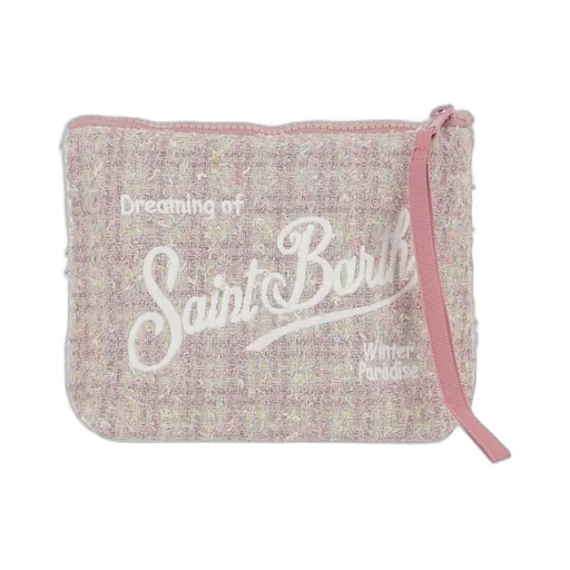 Mc2 Saint Barth Zipped Tweed Clutch Bag