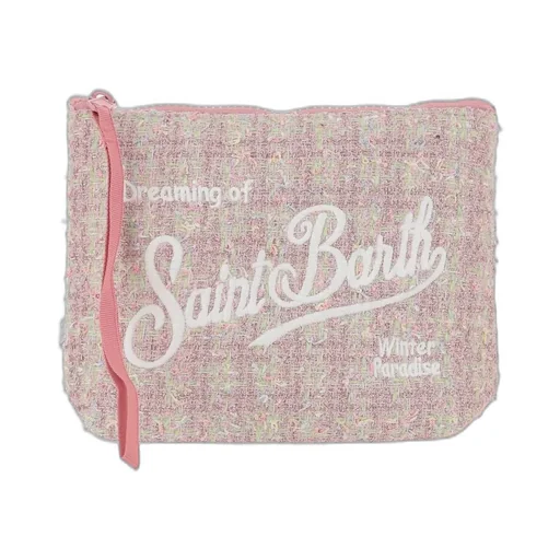 Mc2 Saint Barth Zipped Tweed Clutch Bag