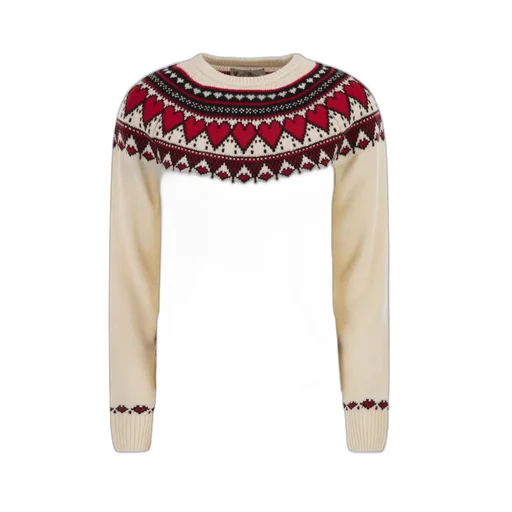 Mc2 Saint Barth Fair Isle Heart Print Crewneck Jumper