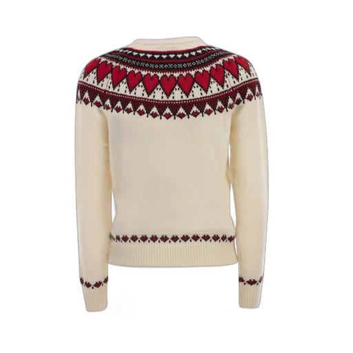 Mc2 Saint Barth Fair Isle Heart Print Crewneck Jumper