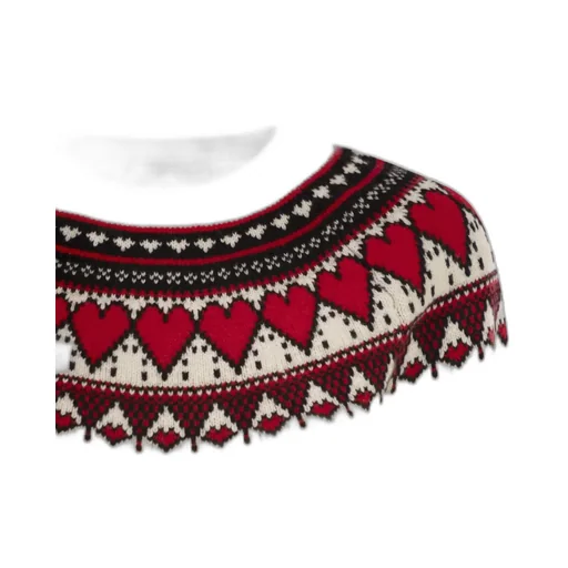 Mc2 Saint Barth Fair Isle Heart Print Crewneck Jumper