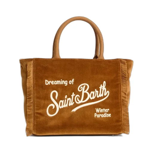 Mc2 Saint Barth Fringed Velvet Tote Bag
