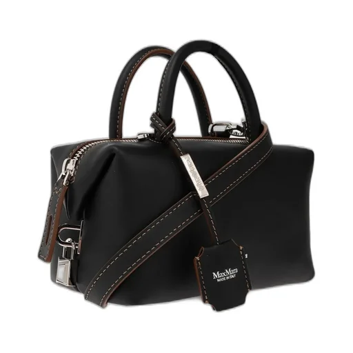 Max Mara Logo Printed Zip-Up Top Handle Bag