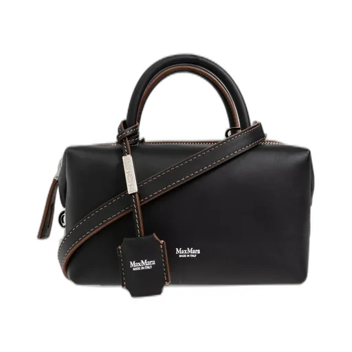 Max Mara Logo Printed Zip-Up Top Handle Bag