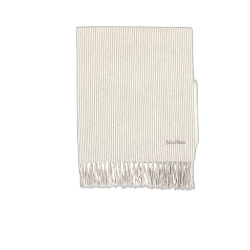 Max Mara Logo Embroidered Striped Scarf