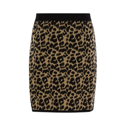 Max Mara Leopard Printed Knitted Skirt