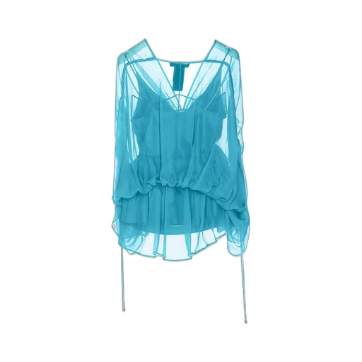Max Mara V-Neck Tulle Top