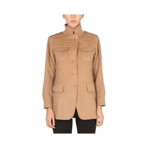 Max Mara Buttoned High Neck Jacket