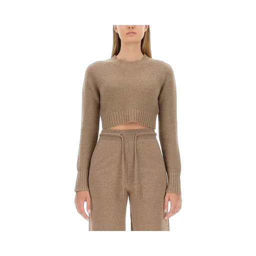 Max Mara Crewneck Long-Sleeved Cropped Jumper