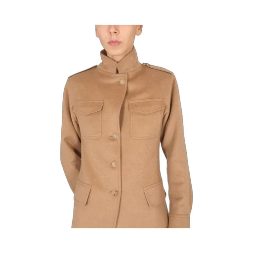 Max Mara Buttoned High Neck Jacket