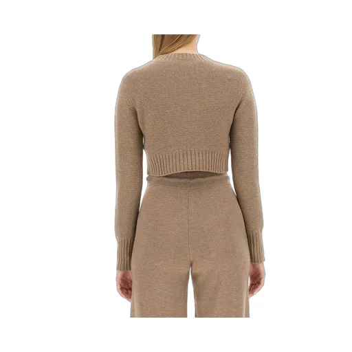 Max Mara Crewneck Long-Sleeved Cropped Jumper