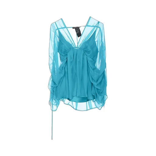 Max Mara V-Neck Tulle Top