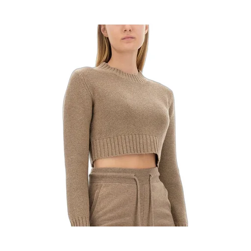 Max Mara Crewneck Long-Sleeved Cropped Jumper