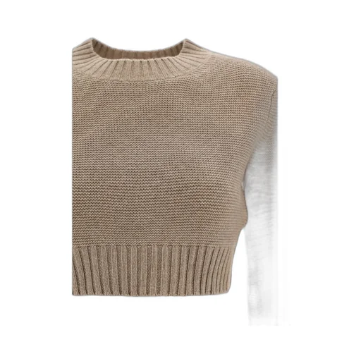 Max Mara Crewneck Long-Sleeved Cropped Jumper