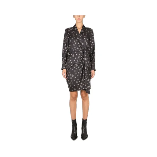Max Mara All-Over Patterned Long-Sleeved Dress