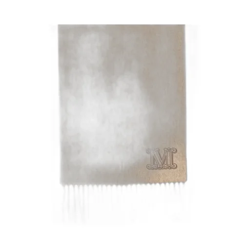 Max Mara Wsdalia Logo Embroidered Fringed Scarf