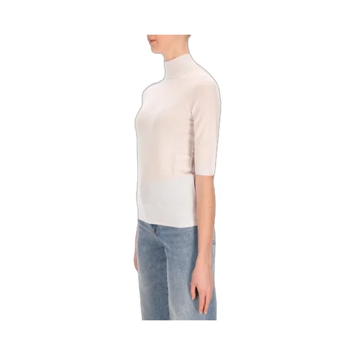 Max Mara High Neck Half-Sleeved Top